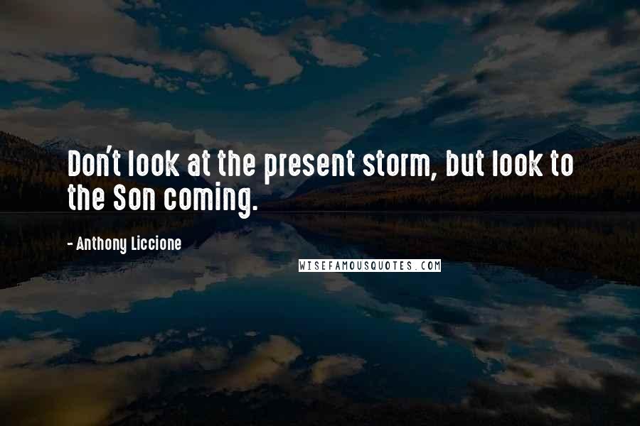 Anthony Liccione Quotes: Don't look at the present storm, but look to the Son coming.