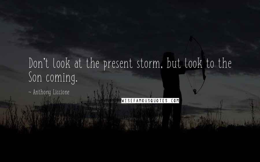 Anthony Liccione Quotes: Don't look at the present storm, but look to the Son coming.