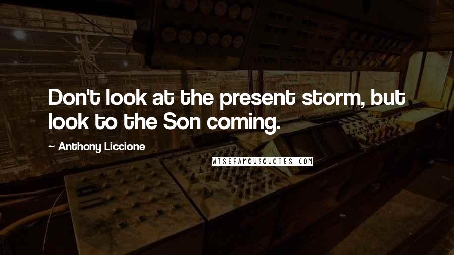 Anthony Liccione Quotes: Don't look at the present storm, but look to the Son coming.