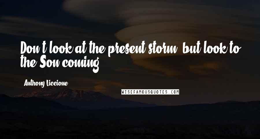 Anthony Liccione Quotes: Don't look at the present storm, but look to the Son coming.