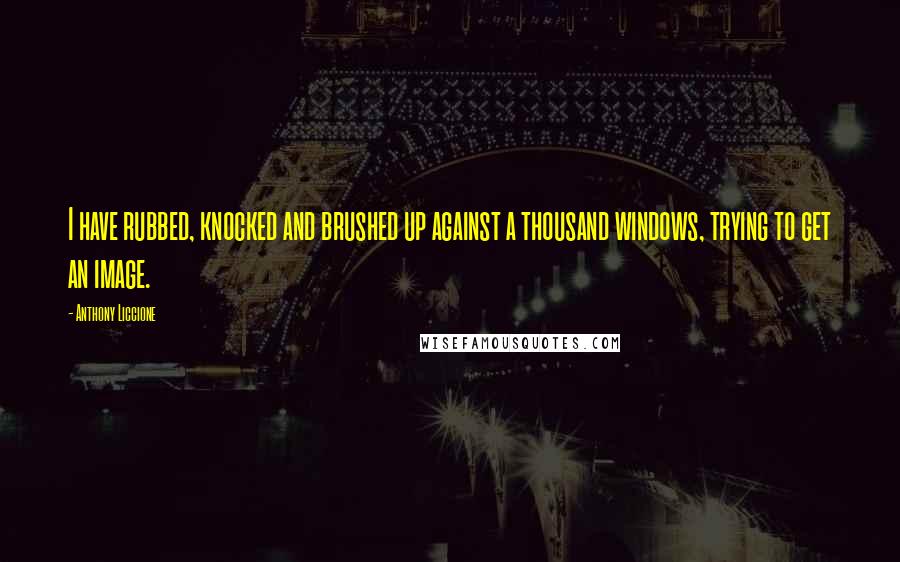 Anthony Liccione Quotes: I have rubbed, knocked and brushed up against a thousand windows, trying to get an image.