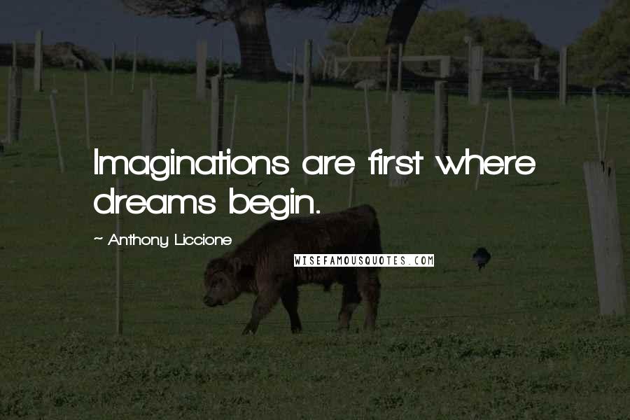 Anthony Liccione Quotes: Imaginations are first where dreams begin.