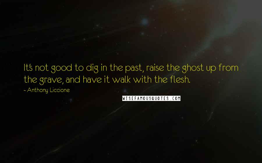 Anthony Liccione Quotes: It's not good to dig in the past, raise the ghost up from the grave, and have it walk with the flesh.