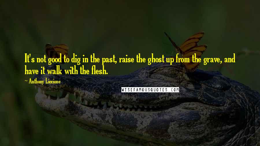 Anthony Liccione Quotes: It's not good to dig in the past, raise the ghost up from the grave, and have it walk with the flesh.