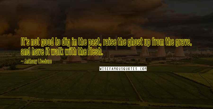 Anthony Liccione Quotes: It's not good to dig in the past, raise the ghost up from the grave, and have it walk with the flesh.