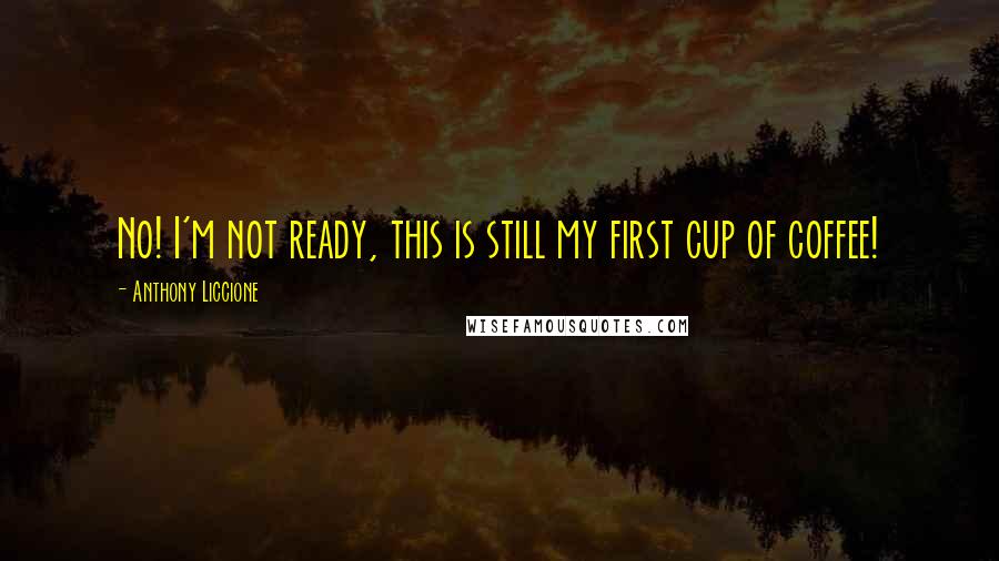 Anthony Liccione Quotes: No! I'm not ready, this is still my first cup of coffee!