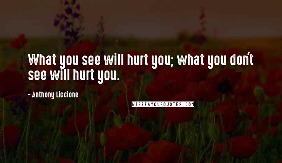 Anthony Liccione Quotes: What you see will hurt you; what you don't see will hurt you.