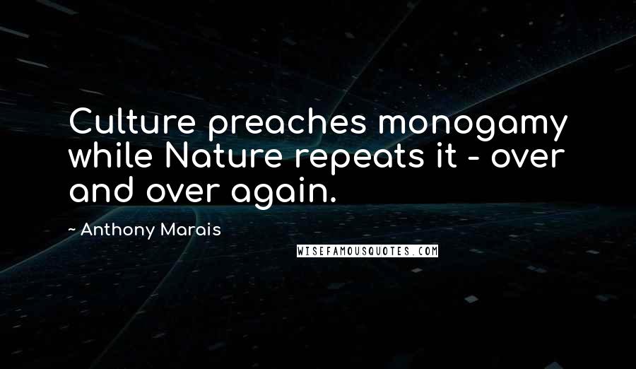 Anthony Marais Quotes: Culture preaches monogamy while Nature repeats it - over and over again.