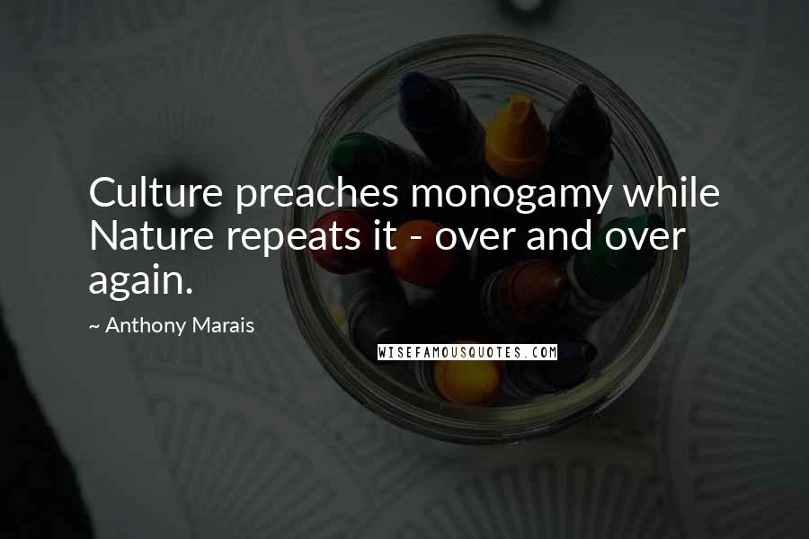 Anthony Marais Quotes: Culture preaches monogamy while Nature repeats it - over and over again.