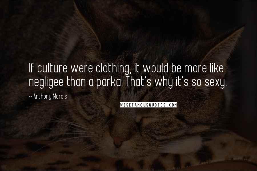 Anthony Marais Quotes: If culture were clothing, it would be more like negligee than a parka. That's why it's so sexy.