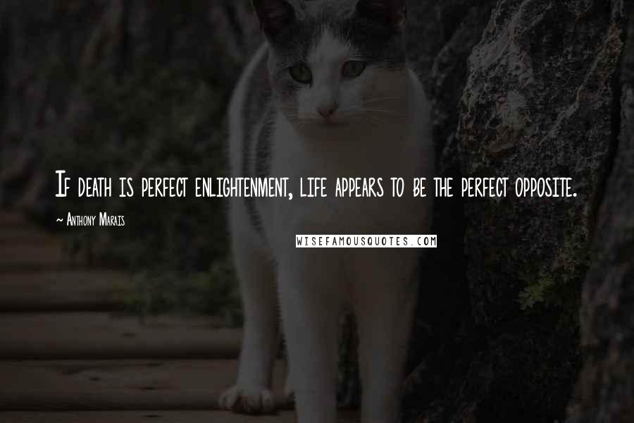 Anthony Marais Quotes: If death is perfect enlightenment, life appears to be the perfect opposite.