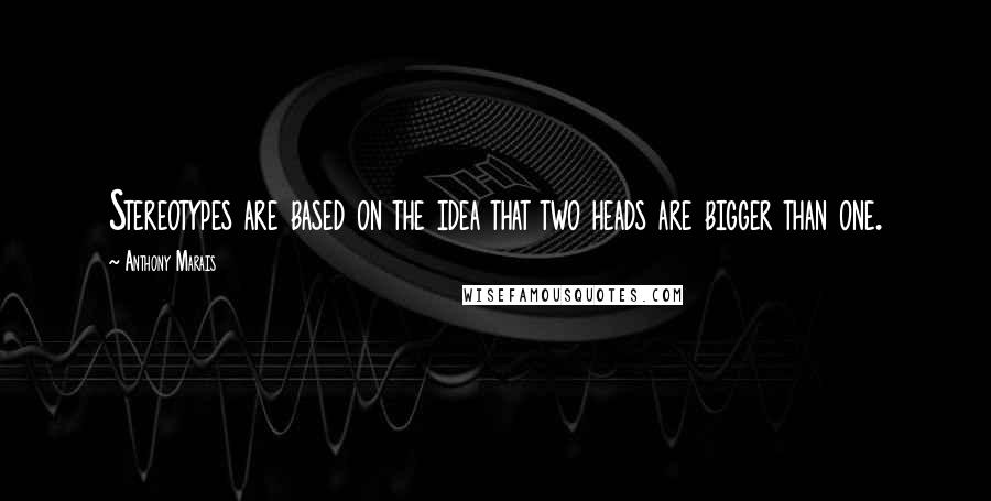 Anthony Marais Quotes: Stereotypes are based on the idea that two heads are bigger than one.