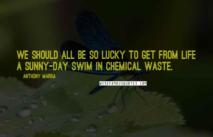 Anthony Marra Quotes: We should all be so lucky to get from life a sunny-day swim in chemical waste.