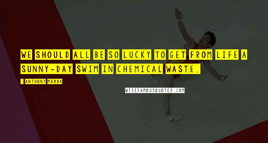 Anthony Marra Quotes: We should all be so lucky to get from life a sunny-day swim in chemical waste.
