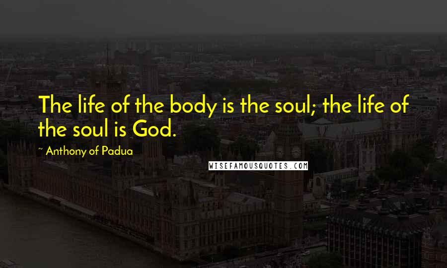 Anthony Of Padua Quotes: The life of the body is the soul; the life of the soul is God.