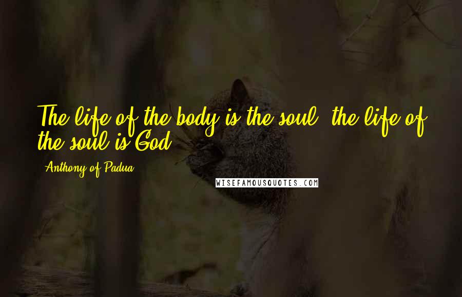 Anthony Of Padua Quotes: The life of the body is the soul; the life of the soul is God.