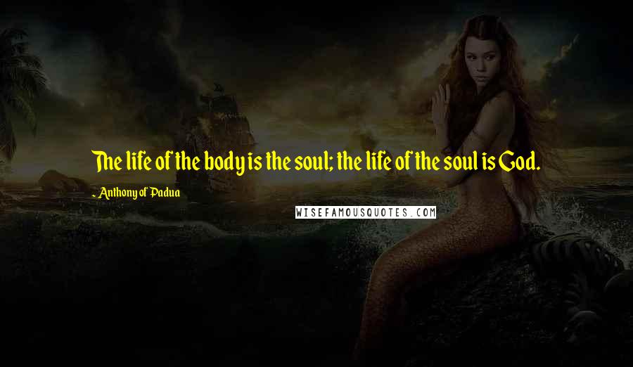 Anthony Of Padua Quotes: The life of the body is the soul; the life of the soul is God.