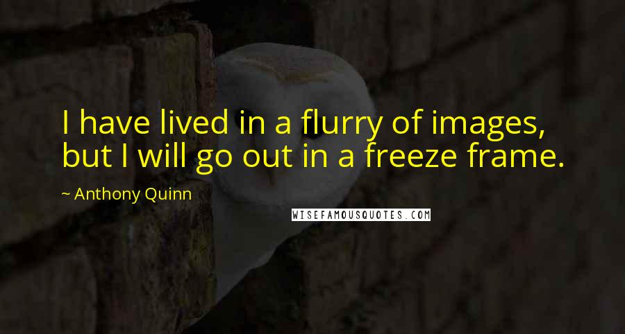 Anthony Quinn Quotes: I have lived in a flurry of images, but I will go out in a freeze frame.