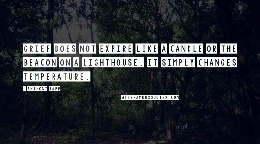 Anthony Rapp Quotes: Grief does not expire like a candle or the beacon on a lighthouse. It simply changes temperature.