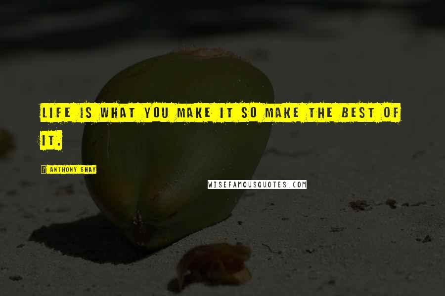 Anthony Shay Quotes: Life is what you make it so make the best of it.