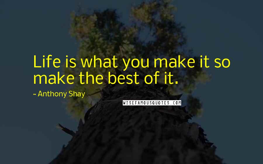 Anthony Shay Quotes: Life is what you make it so make the best of it.