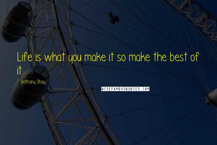 Anthony Shay Quotes: Life is what you make it so make the best of it.