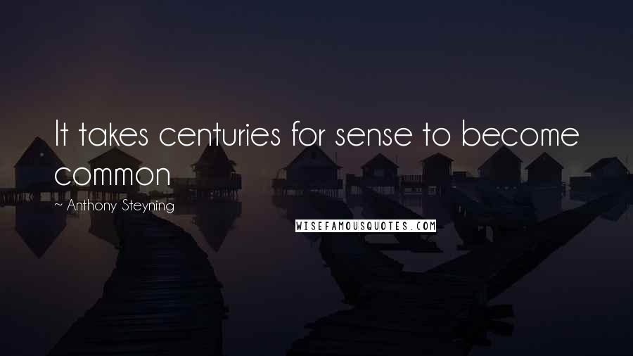 Anthony Steyning Quotes: It takes centuries for sense to become common