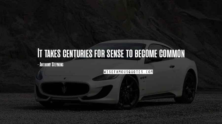 Anthony Steyning Quotes: It takes centuries for sense to become common