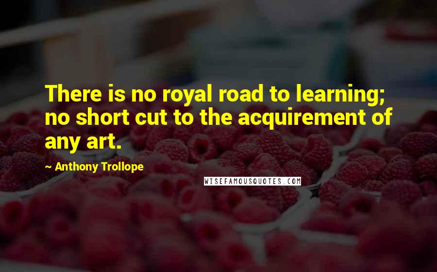 Anthony Trollope Quotes: There is no royal road to learning; no short cut to the acquirement of any art.