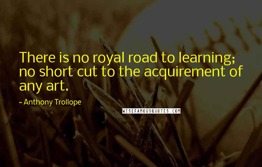 Anthony Trollope Quotes: There is no royal road to learning; no short cut to the acquirement of any art.