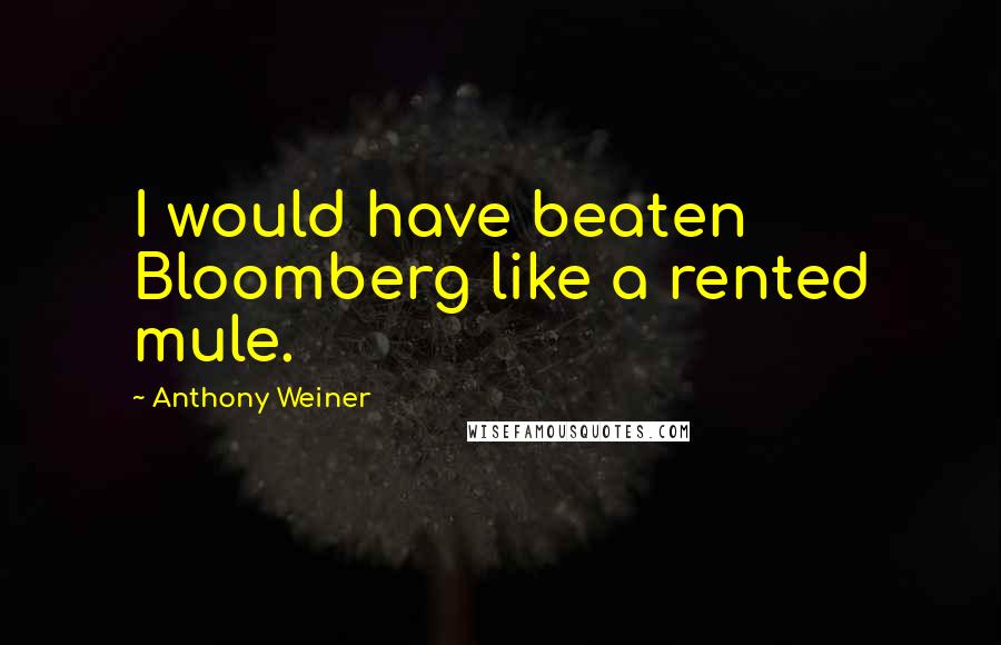 Anthony Weiner Quotes: I would have beaten Bloomberg like a rented mule.