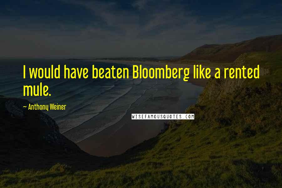 Anthony Weiner Quotes: I would have beaten Bloomberg like a rented mule.