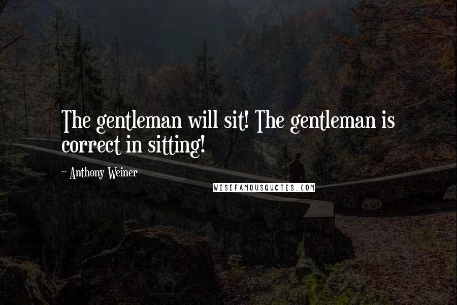 Anthony Weiner Quotes: The gentleman will sit! The gentleman is correct in sitting!