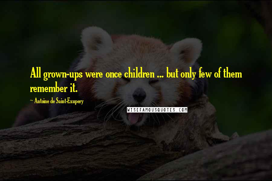 Antoine De Saint-Exupery Quotes: All grown-ups were once children ... but only few of them remember it.
