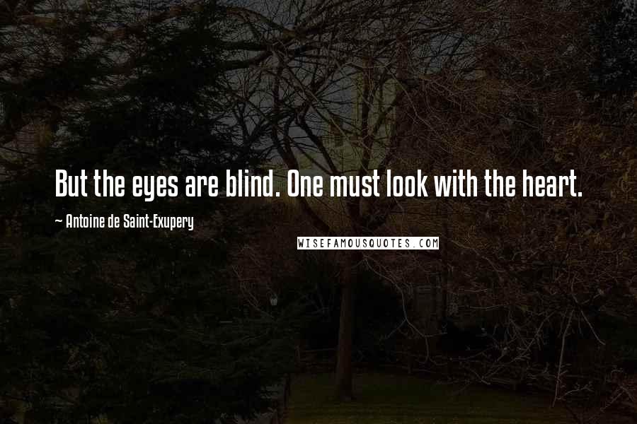 Antoine De Saint-Exupery Quotes: But the eyes are blind. One must look with the heart.