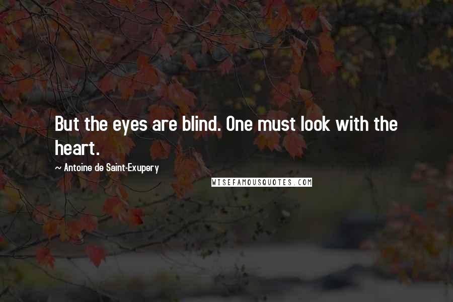 Antoine De Saint-Exupery Quotes: But the eyes are blind. One must look with the heart.