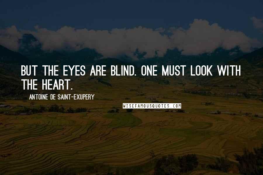 Antoine De Saint-Exupery Quotes: But the eyes are blind. One must look with the heart.