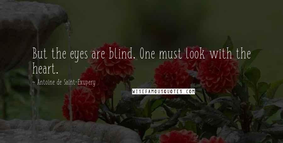 Antoine De Saint-Exupery Quotes: But the eyes are blind. One must look with the heart.
