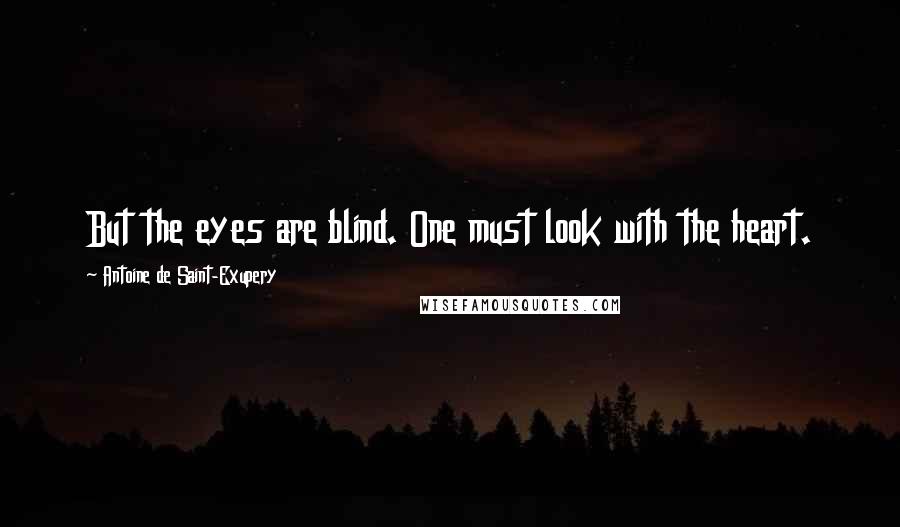Antoine De Saint-Exupery Quotes: But the eyes are blind. One must look with the heart.