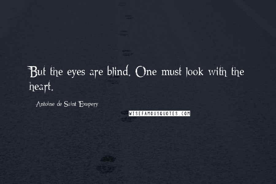 Antoine De Saint-Exupery Quotes: But the eyes are blind. One must look with the heart.