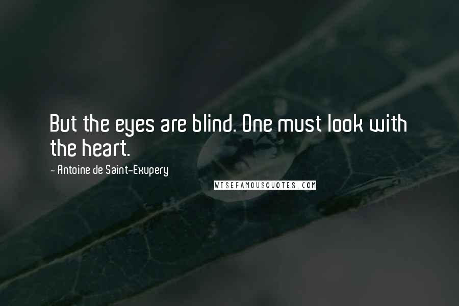 Antoine De Saint-Exupery Quotes: But the eyes are blind. One must look with the heart.