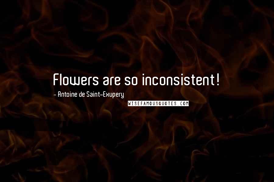Antoine De Saint-Exupery Quotes: Flowers are so inconsistent!