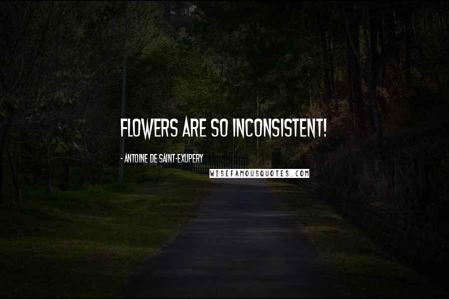 Antoine De Saint-Exupery Quotes: Flowers are so inconsistent!