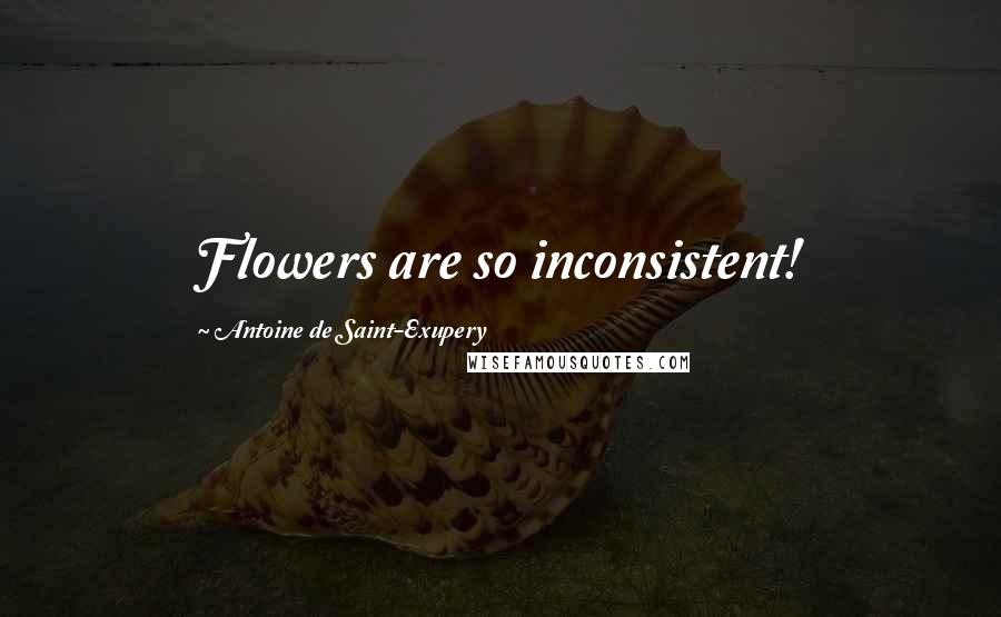 Antoine De Saint-Exupery Quotes: Flowers are so inconsistent!