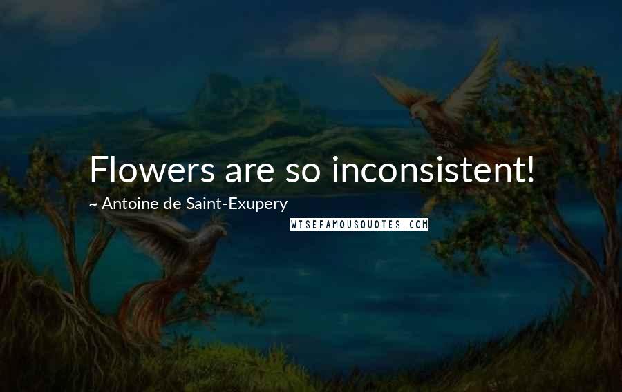 Antoine De Saint-Exupery Quotes: Flowers are so inconsistent!