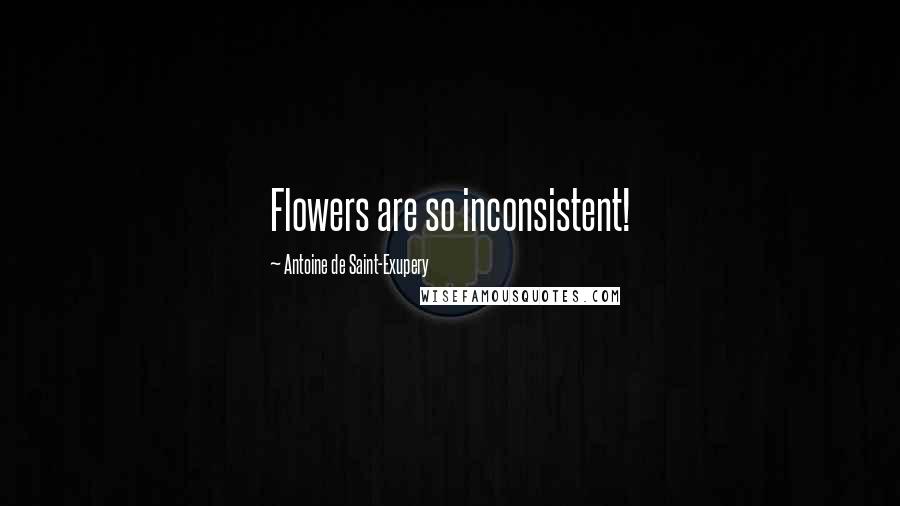 Antoine De Saint-Exupery Quotes: Flowers are so inconsistent!
