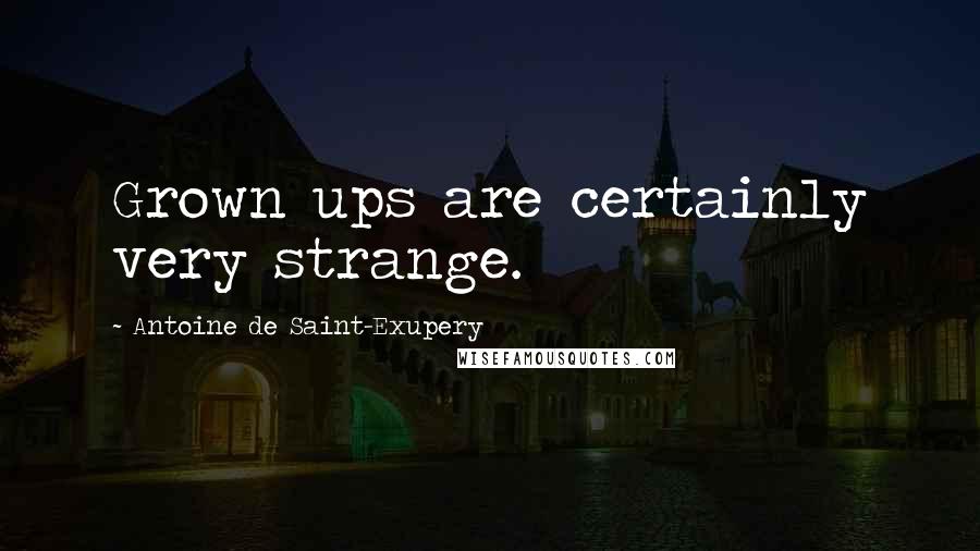 Antoine De Saint-Exupery Quotes: Grown ups are certainly very strange.