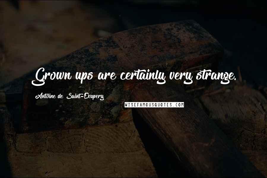 Antoine De Saint-Exupery Quotes: Grown ups are certainly very strange.