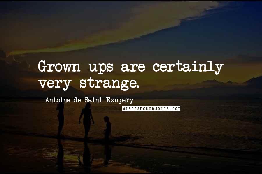 Antoine De Saint-Exupery Quotes: Grown ups are certainly very strange.