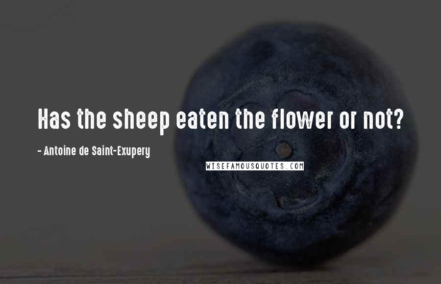 Antoine De Saint-Exupery Quotes: Has the sheep eaten the flower or not?